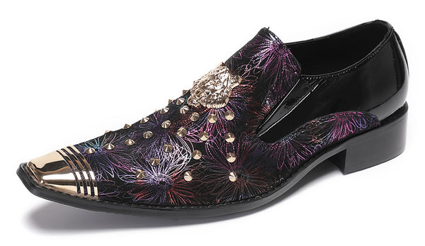 Santimon Mens Casual Party Loafers Glitter Sequin Shoes