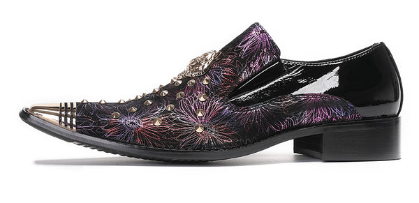 Santimon Mens Casual Party Loafers Glitter Sequin Shoes