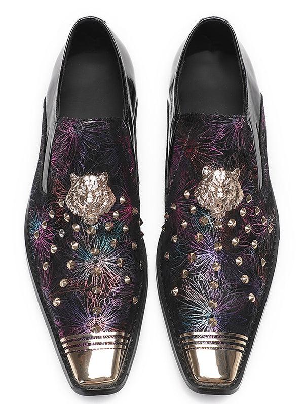 Santimon Mens Casual Party Loafers Glitter Sequin Shoes