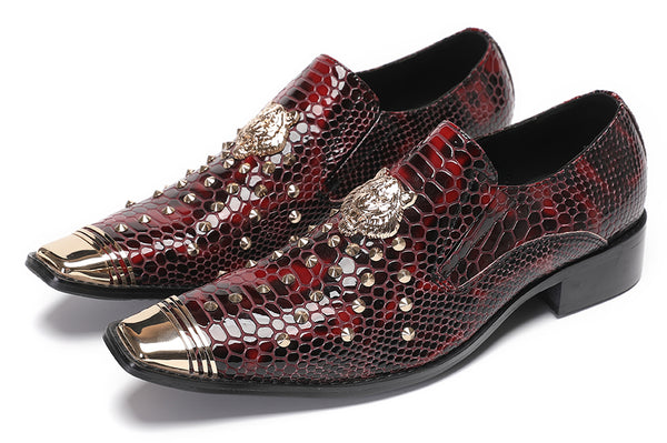 Santimon Mens Casual Party Loafers Sequin Western Shoes