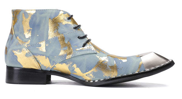 Santimon Mens Casual Square Toe Western Oxfords Boots