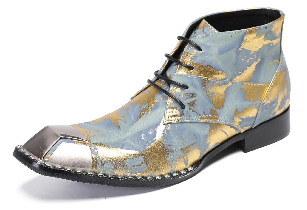 santimon Mens Casual Square Toe Western Oxfords Boots