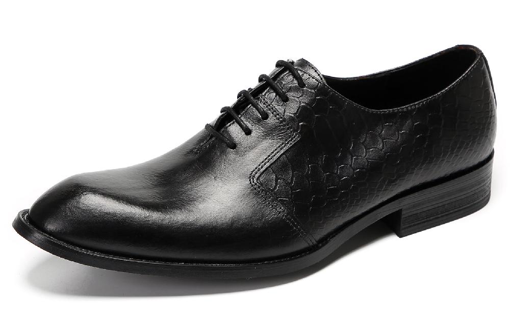 santimon Mens Crocodile Printed Wedding Oxfords Tuxedo Shoes