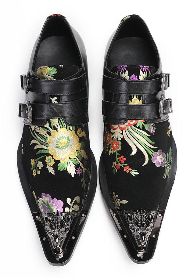 Santimon Mens Disco Party Casual Slip-Ons Western Loafers