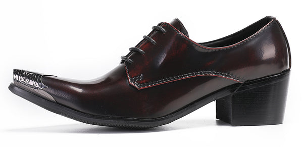 Santimon Mens Metal Tip Casual Dress Western Oxfords