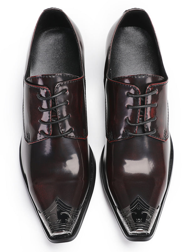 Santimon Mens Metal Tip Casual Dress Western Oxfords
