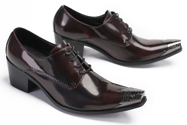 Santimon Mens Metal Tip Casual Dress Western Oxfords