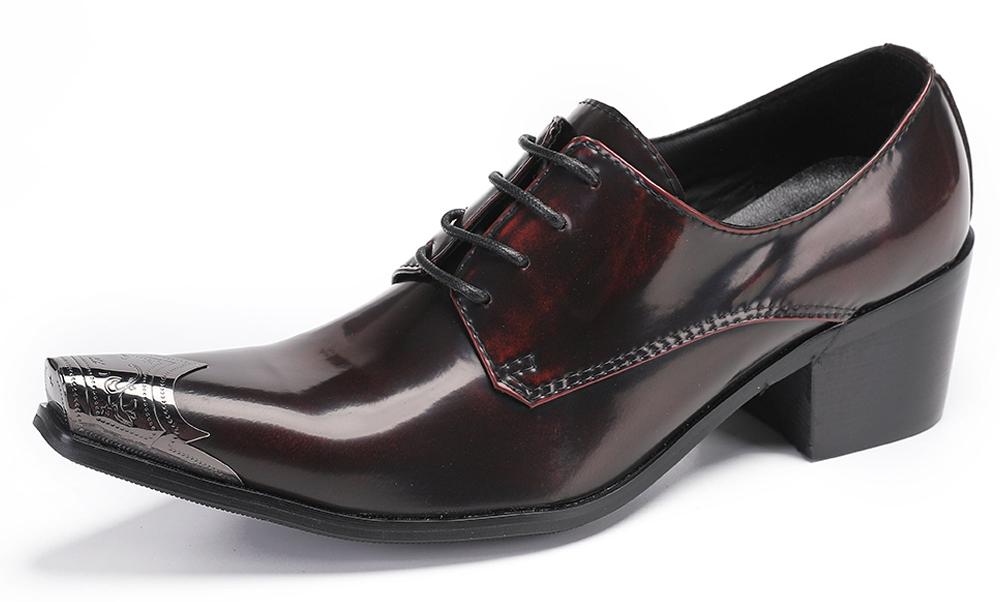 santimon Mens Metal Tip Casual Dress Western Oxfords