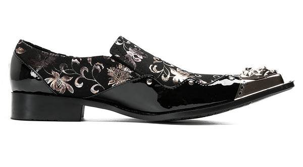 Santimon Mens Metal Tip Party Casual Western Loafers