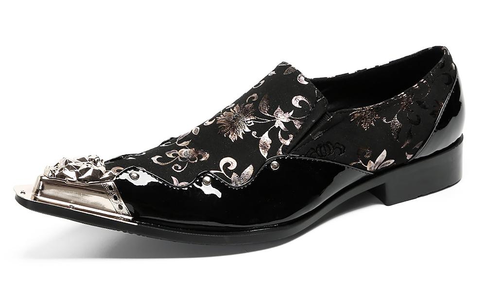 santimon Mens Metal Tip Party Casual Western Loafers