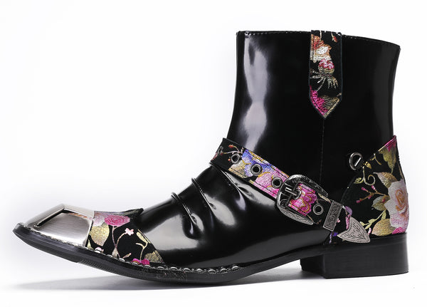 Santimon Mens Square Toe Western Boots Singer Ballroom