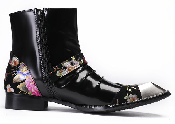 Santimon Mens Square Toe Western Boots Singer Ballroom