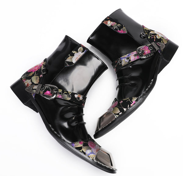 Santimon Mens Square Toe Western Boots Singer Ballroom