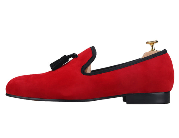 Santimon Mens Tassel Loafers Slip On Velvet Loafers