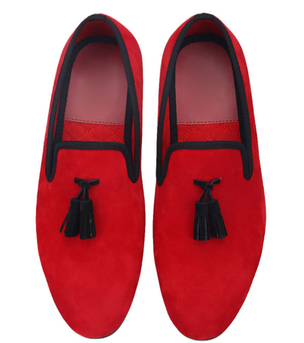 Santimon Mens Tassel Loafers Slip On Velvet Loafers