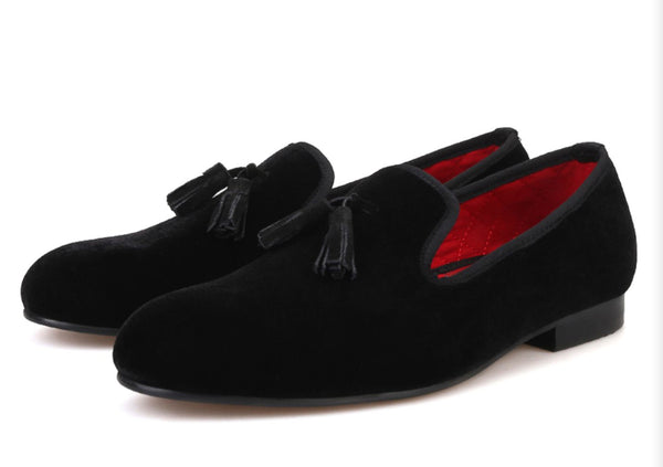 Santimon Mens Tassel Loafers Slip On Velvet Penny Loafers