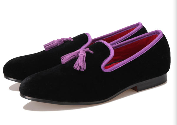 Santimon Mens Tassel Loafers Slip On Velvet Penny Loafers