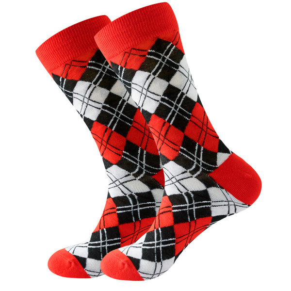 Santimon Argyle Cotton Socks 1 Pair Set