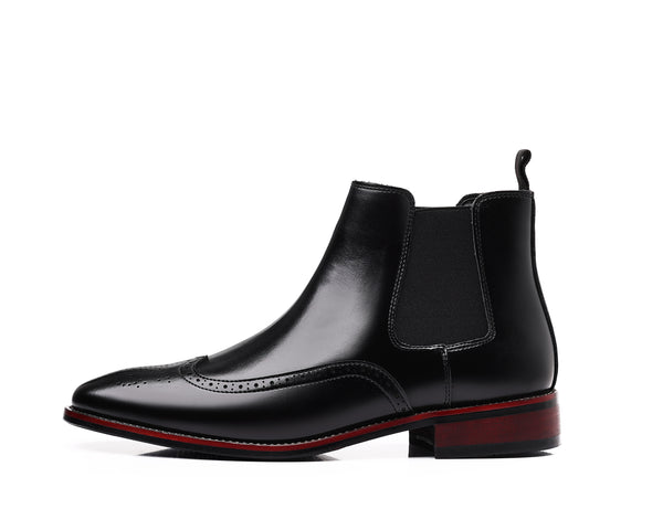 Santimon Brogue-Detail Chelsea Boots