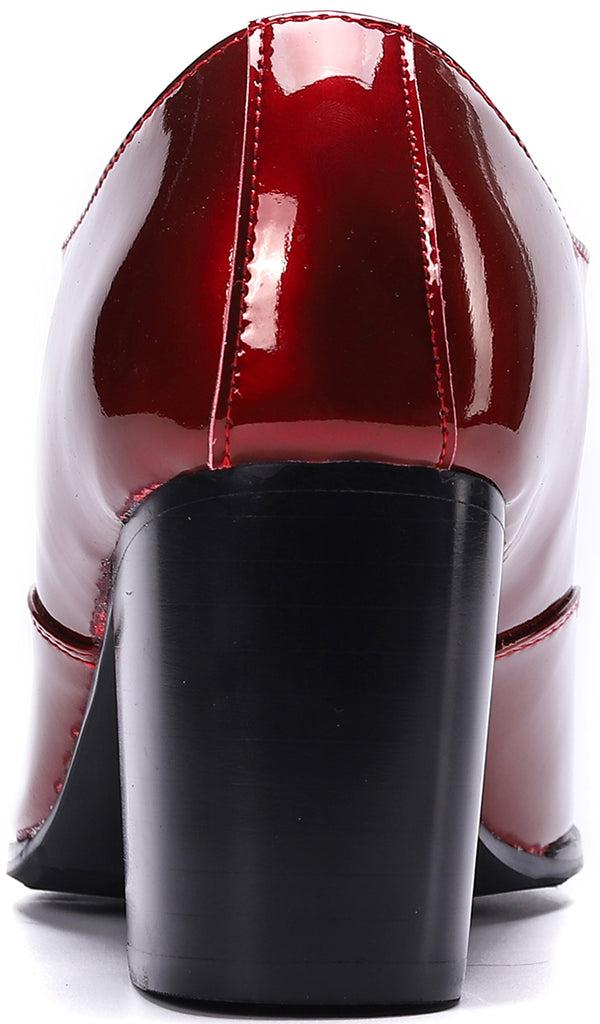 Santimon Men's 5G Zipper Cuban Heel Leather Loafer