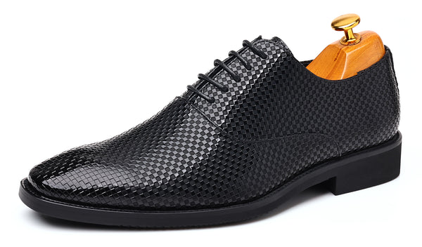 Santimon Men's All Checkered Plain Oxfords