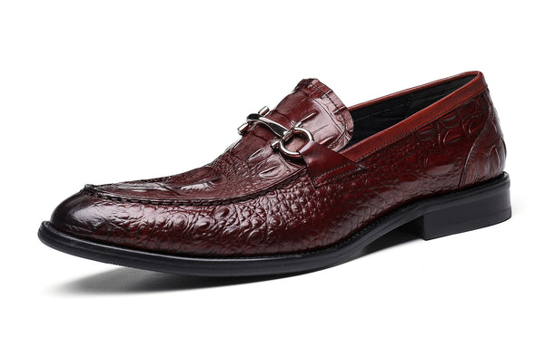 Santimon Men's Alligator Patent Loafers