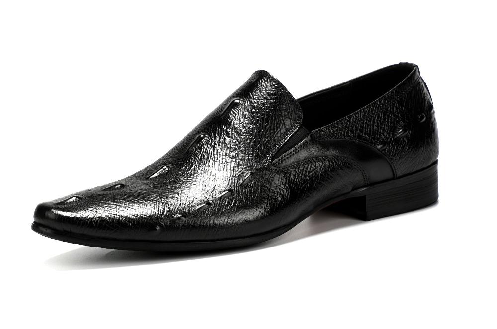 santimon Men's Alligator Slip On Leather Loafers