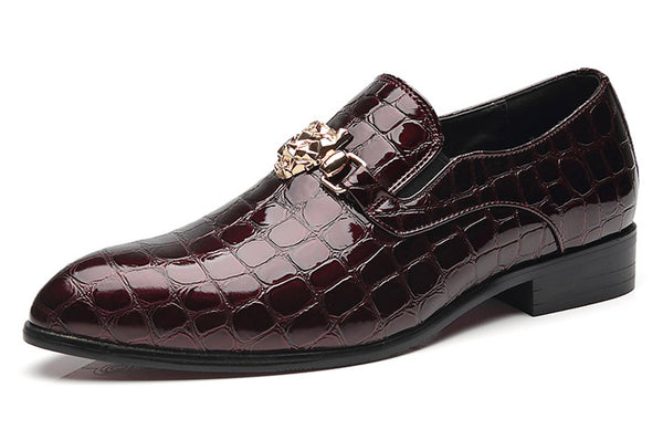 Santimon Men's Alligator Smoking Loafers