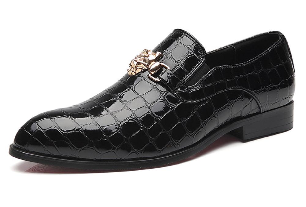 santimon Men's Alligator Smoking Loafers