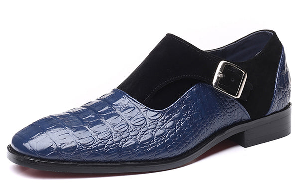 Santimon Men's Alligator Suede Smoking Loafers