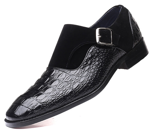 Santimon Men's Alligator Suede Smoking Loafers