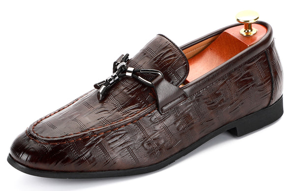 Santimon Men's Bow Tassel Smoking Loafers