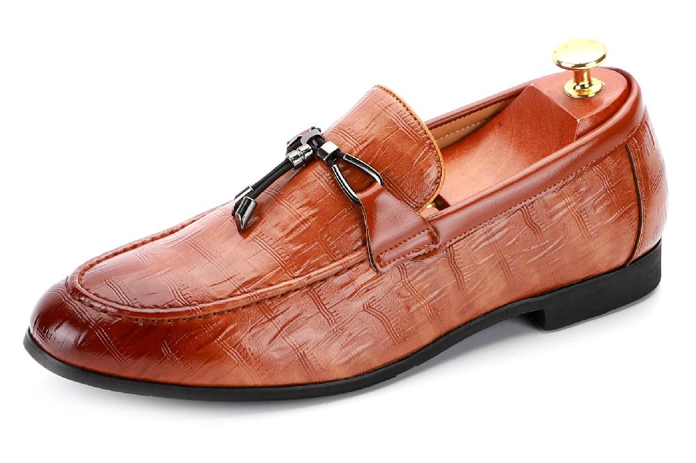 santimon Men's Bow Tassel Smoking Loafers