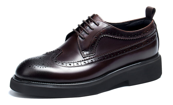 Santimon Men's Brogue Fashion Leather Derby