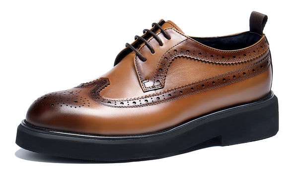 Santimon Men's Brogue Fashion Leather Derby