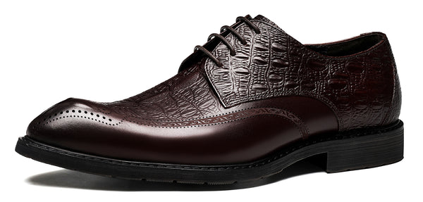 Santimon Men's Brogue Genuine Leather Derby