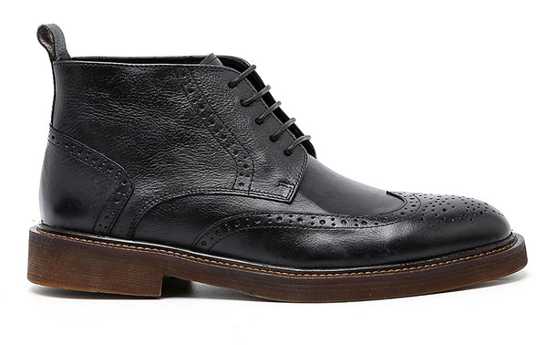 Santimon Men's Brogue Oxford Leather Casual Boots