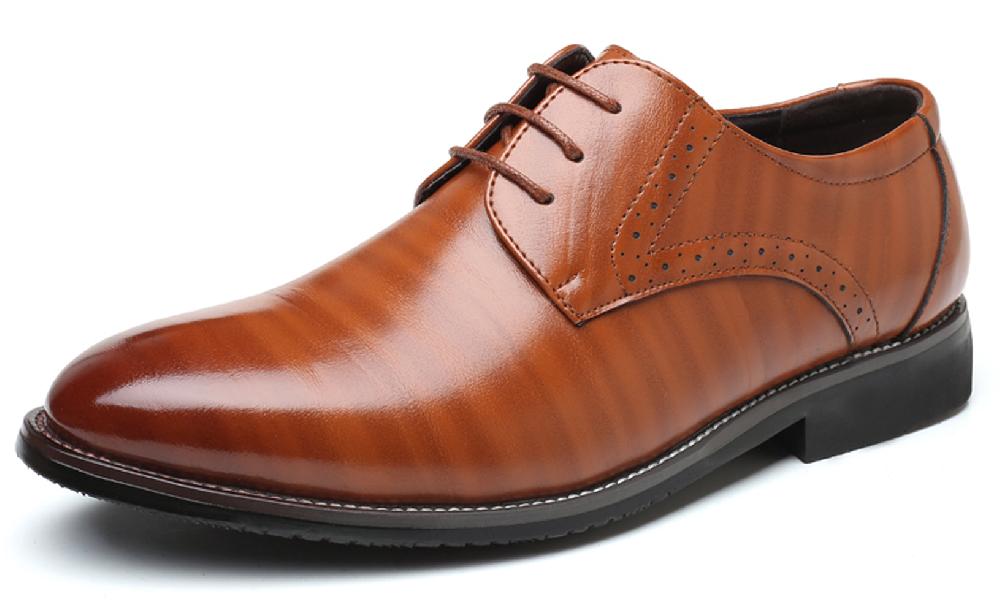 santimon Men's Brogue Plain Derby Shoes