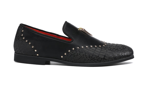 Santimon Men's Brogues Studded Loafers