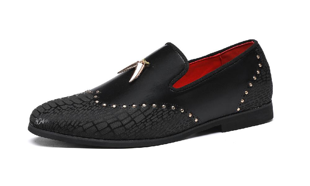santimon Men's Brogues Studded Loafers