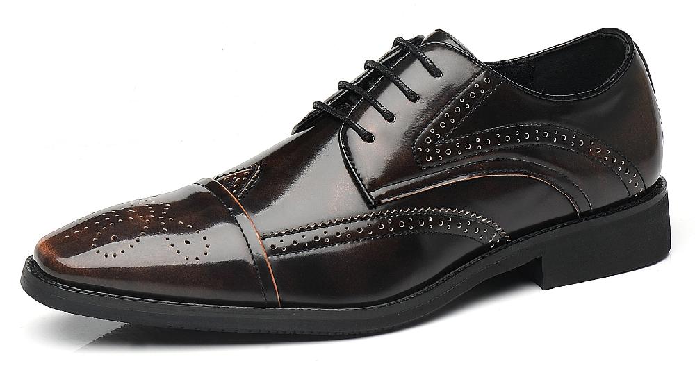 santimon Men's Brogues Wingtip Derby Shoes