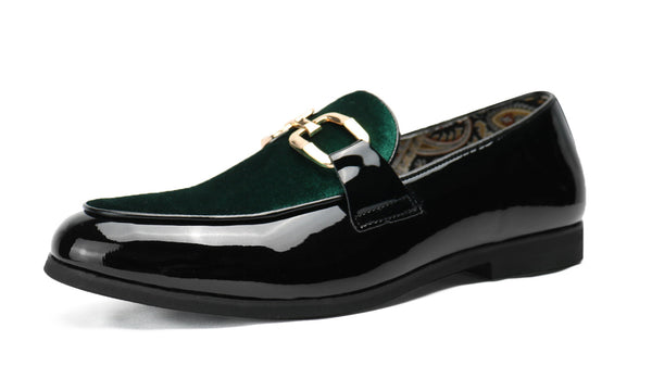 Santimon Men's Buckle-Detail Leather Loafers