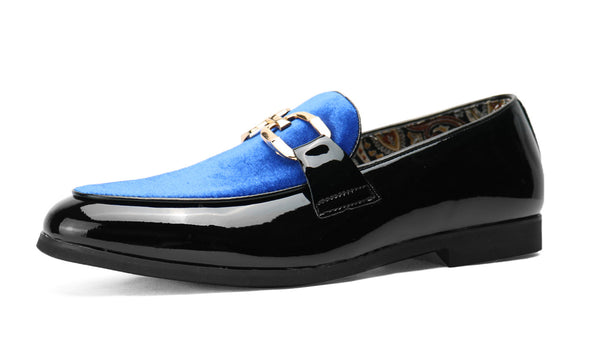 Santimon Men's Buckle-Detail Leather Loafers