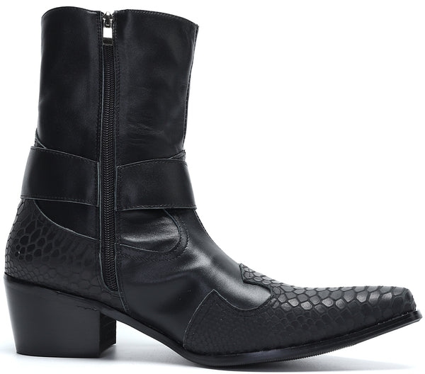 Santimon Men's Buckle High Top Western Boots