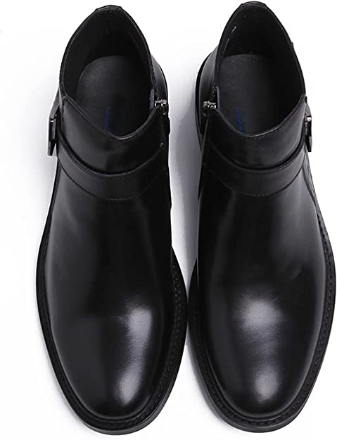 Santimon Men's Buckle Monk Strap Dress Ankle Boots