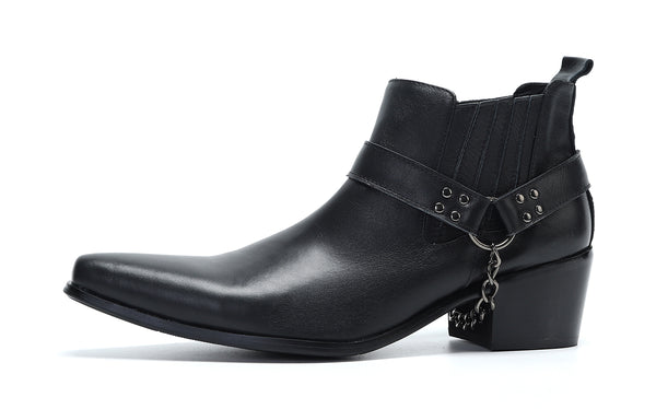 Santimon Men's Buckle Western Boots Cap Toe