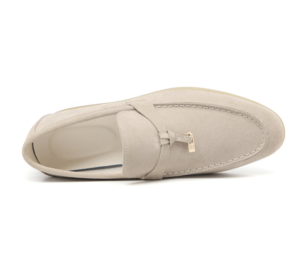 Santimon Men's Calf Leather Gold Lock Loafers