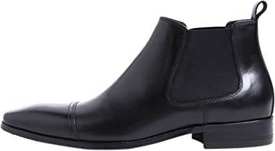 Santimon Men's Cap Toe Casual Chelsea Boots
