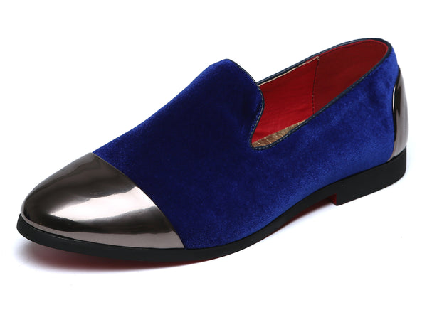 Santimon Men's Cap Toe Smoking Loafers