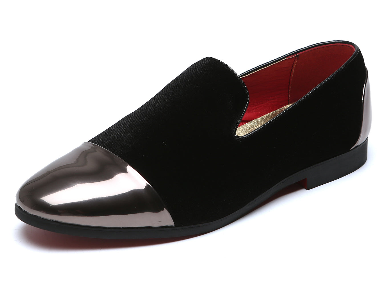 santimon Men's Cap Toe Smoking Loafers